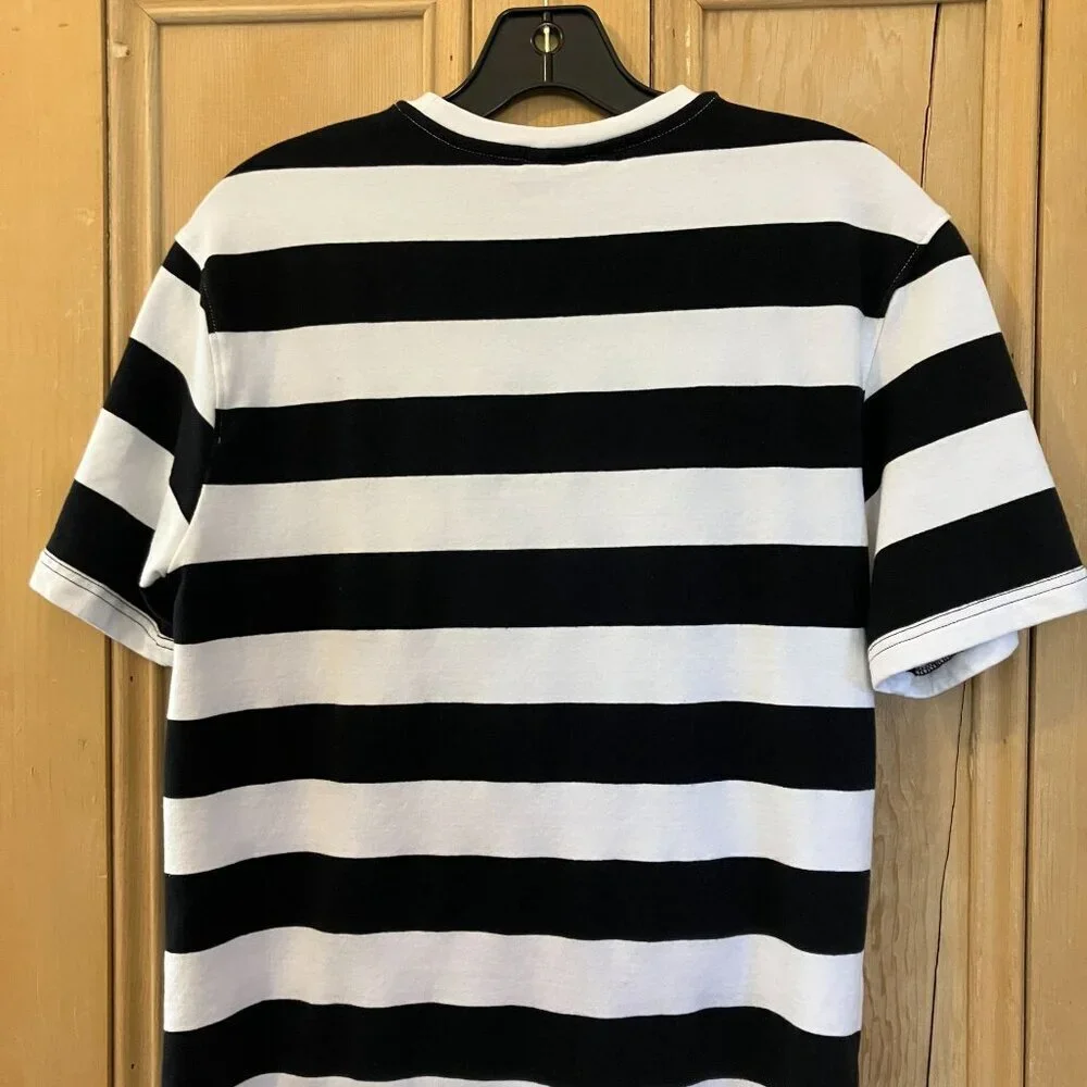 Pinky and The Brain Mens Embroidered Striped Shirt Size Small White Black AN EXC - Picture 7 of 11